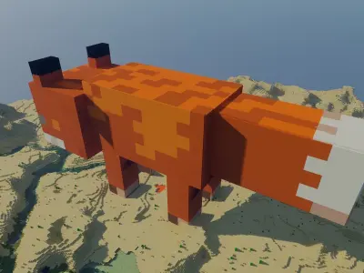 Fox Minecarft Schematic Free low-poly 3D model