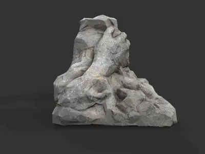 Cave Entrance cliff rock 02 Low-poly 3D model