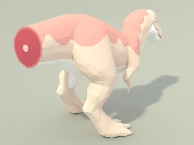 Low-poly T-rex Curious Pose Printable 12 colors Low-poly 3D model