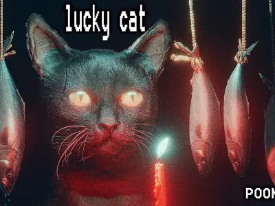 black lucky cat 3D model