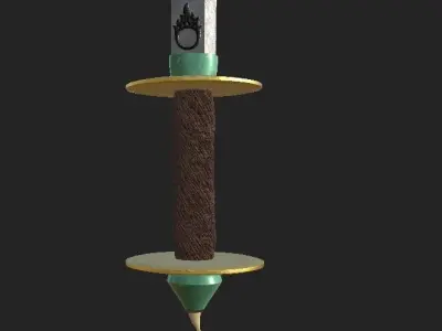 Kora sword Low-poly 3D model