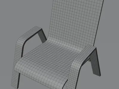 Weathered Outdoor Chair Low-poly 3D model