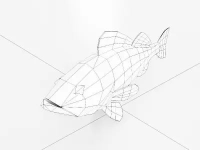 Brown rock fish low poly 3d model  Low-poly 3D model