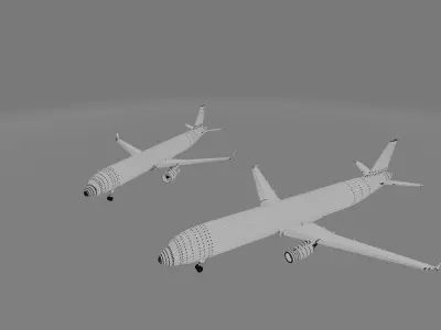 Airbus A320 family Free low-poly 3D model