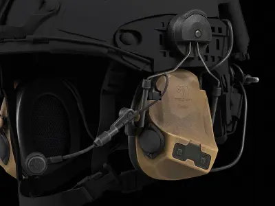 3M PELTOR ComTac VII Headset Low-poly 3D model
