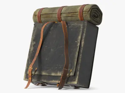 Old Rare Shorts Patent Backpack with Straps 3D model