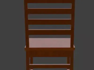Wooden chair Free 3D model 2