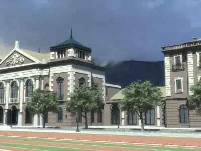 Railway station 1910 - Bratislava Slovakia exterior interior 3D model