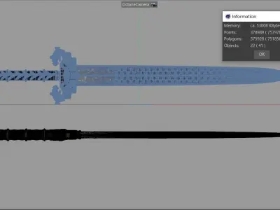 Shang Fangs sword weapon sword King bronze 3D model