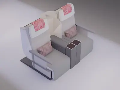 Business Class Airplane Seats - Air Astana  3D model