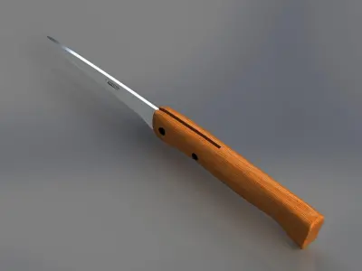 Part tang knife Free 3D model