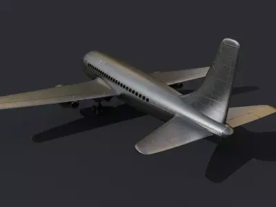 Commercial Airliner 3D model Low-poly 3D model
