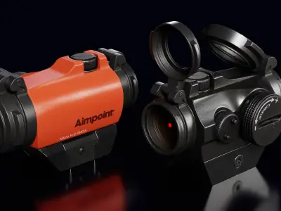 Aimpoint Micro H-2 Red Dot Scope Low-poly 3D model