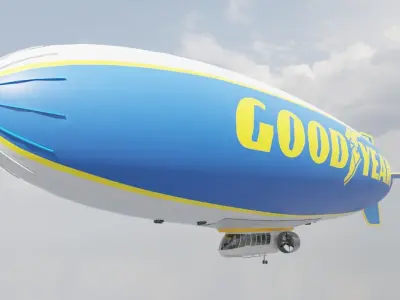 Goodyear Blimp - Airship - Dirigible Low-poly 3D model
