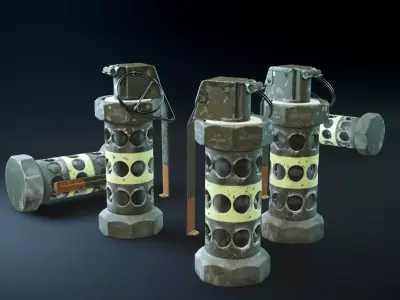 Flashbang fire extinguisher Low-poly 3D model