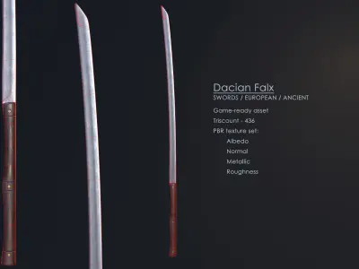 Dacian Falx Low-poly 3D model