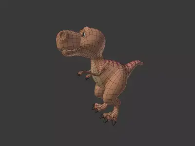 Cartoon Dinosaur Trex Free 3D model