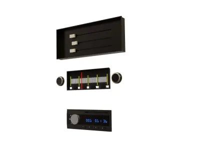 Painels Items for Vehicles Low-poly 3D model