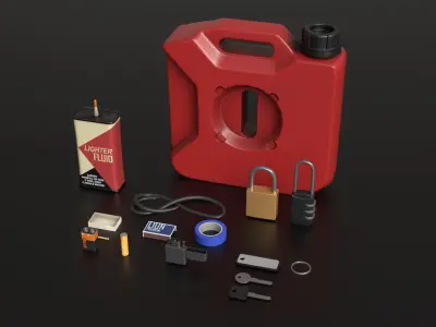 SURVIVAL low poly PROPS Free low-poly 3D model