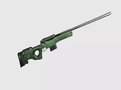 Animated and Rigged Awm Sniper Rifle Low-poly 3D model