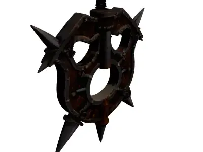 Fantasy Rusted Spiked Metal Emblem 3D model