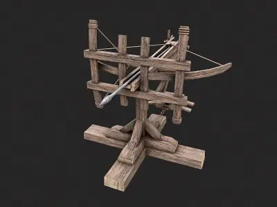 Medieval Siege Ballista Launcher 2 Low-poly 3D model