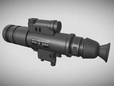AN PVS 2 starlight scope - Low Poly - Game Ready Low-poly 3D model