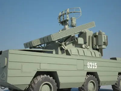 SA-8 Gecko 9K33A Osa Low-poly 3D model