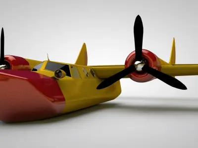 L6 Conwing Vintage Airplane 3D model