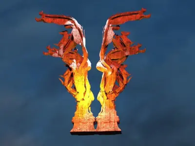 Dantes Inferno corpse dance stone Low-poly 3D model