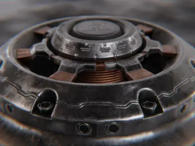 Electro Shock Landmine Low-poly 3D model