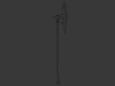 Halberd Low Poly 3D Model Low-poly 3D model