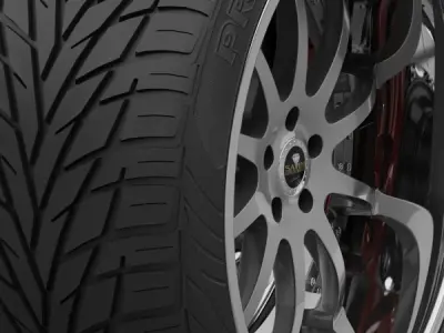 Savini Forged SV-26S Wheel and Tire 3D model