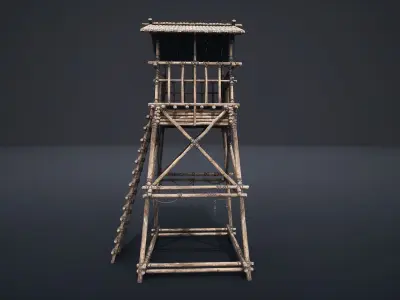 WATCHTOWER SCOUT TOWER FORT FORTRESS CASTLE WALLS AAA NEXTGEN Low-poly 3D model