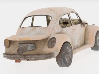  VW Beetle wreck Free 3D model