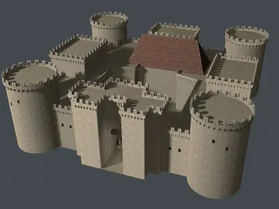 Medieval Castle Low-poly 3D model
