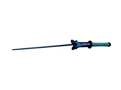 Cyberpunk Neon Blue Katana 3D model
