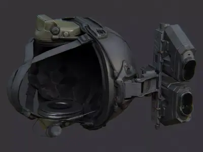 Kyle Urban Helmet with NVG Headset Low-poly 3D model