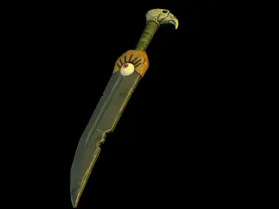 Crow Dagger Low-poly 3D model