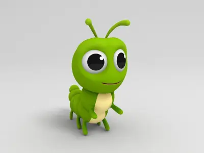 Worm Character 3D model
