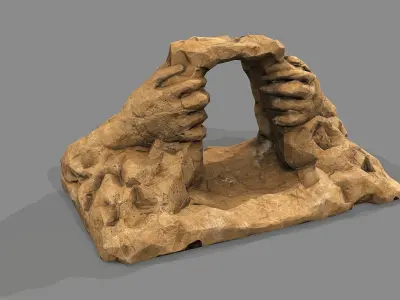 Cave Entrance Desert rock 05 Low-poly 3D model