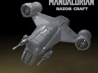 Razor Crest Spaceship with moving parts 3D Model ready to Print 3D print model