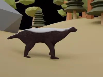 HoneyBadger 02 Low-poly 3D model