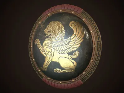 Hoplite Shield Gryphon Low-poly 3D model