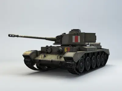 Low Poly A34 Comet Cruiser Tank Low-poly 3D model