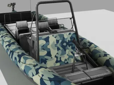 Military Patrolling Boat Low-poly 3D model