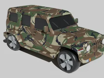 wrangler jeep package Low-poly 3D model