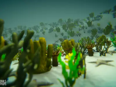 Realistic corals - underwater props 3D model