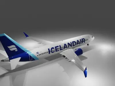 Iceland air boeing 737 max 8 3d model  Low-poly 3D model