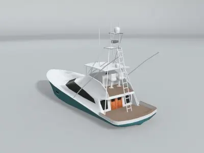 Sport Fishing Yacht Boat LOWEST Low-poly 3D model